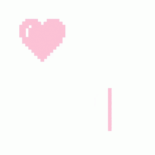 two pink hearts in pixel art on a white background