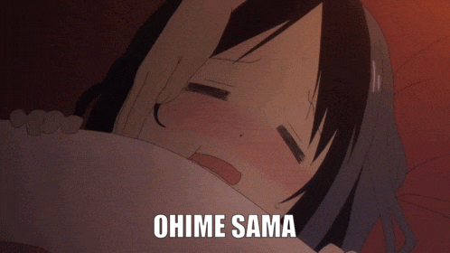 a picture of a girl with the words ohime sama written on it