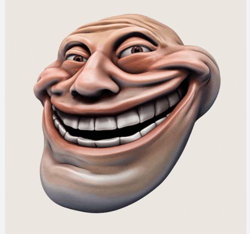 a cartoon face with a big smile on it 's face