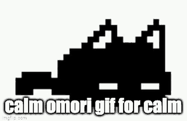 a black and white pixel art drawing of a castle with the words `` calm omori gif for calm '' .
