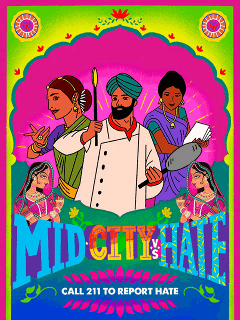 a poster that says mid city vs hate