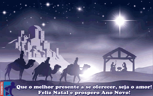 a nativity scene with the words que o melhor presente a se oferecer seja o amor on the bottom