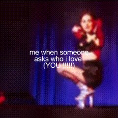a blurry picture of a woman on a stage with the words me when someone asks who i love