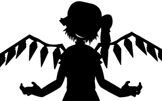 a silhouette of a person with wings on their back