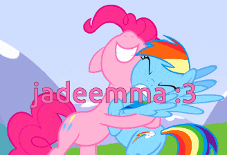 a cartoon of pinkie pie and rainbow dash with the name jadeemma 3 on the bottom