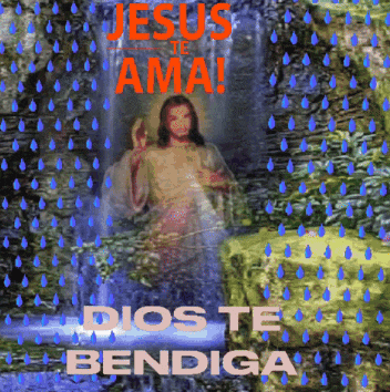 a picture of jesus with the words " jesus te ama dios te bendiga "