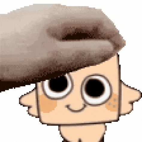a pixel art of a person 's head with a hat on .