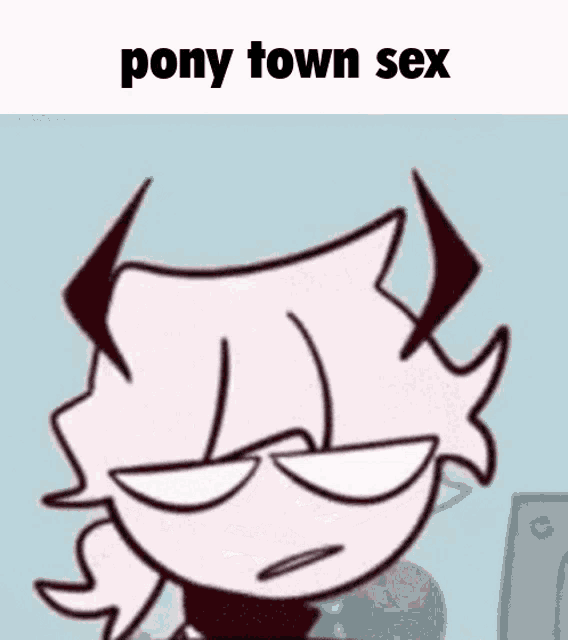 a cartoon character with horns and the words `` pony town sex ''