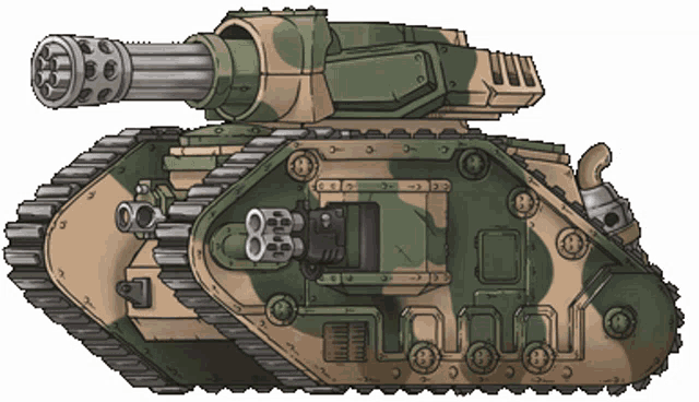 a pixel art drawing of a tank with a cannon