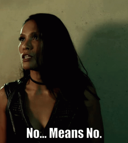 No Means No Mazikeen Smith GIF - No Means No Mazikeen Smith Lesley Ann Brandt GIFs