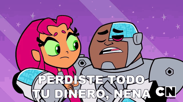 a cartoon character with the words perdiste todo tu dinero