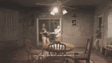 a screenshot of a video game says oh lucas you just hush