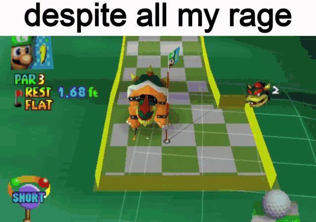 a picture of a video game with the words despite all my rage at the top