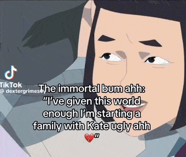 a cartoon of a man with a caption that says the immortal bum ahh i 've given this world enough