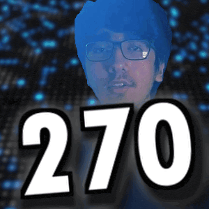 a picture of a man with glasses and the number 270 behind him