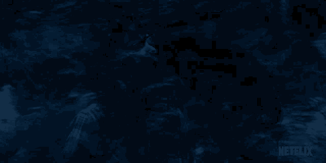 a dark blue background with the word netflix on the bottom right