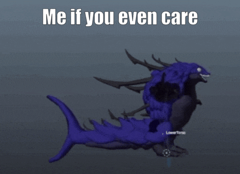 a purple monster with the words me if you even care