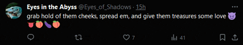 a tweet from eyes in the abyss @eyes_of shadows