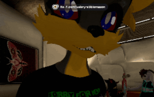 a video game character is wearing a black shirt that says ' terror for you '