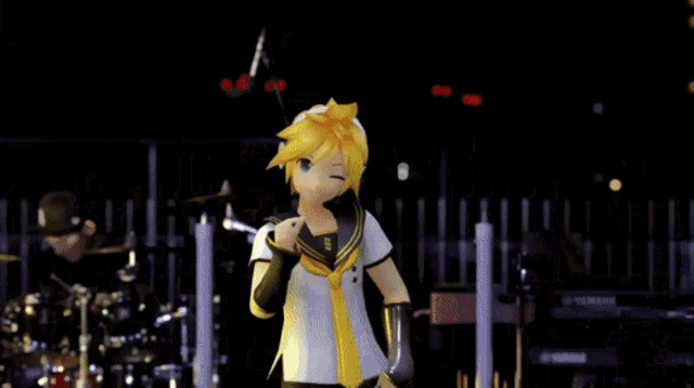 a yamaha keyboard is in the background of a video game
