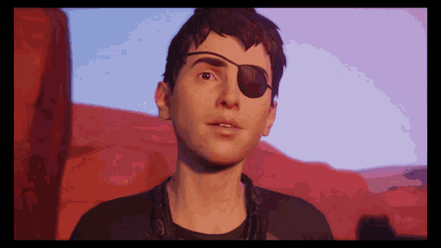 a man with an eye patch on his eye