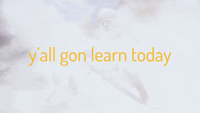 a blurred image of a man with the words " y'all gon learn today " on the bottom