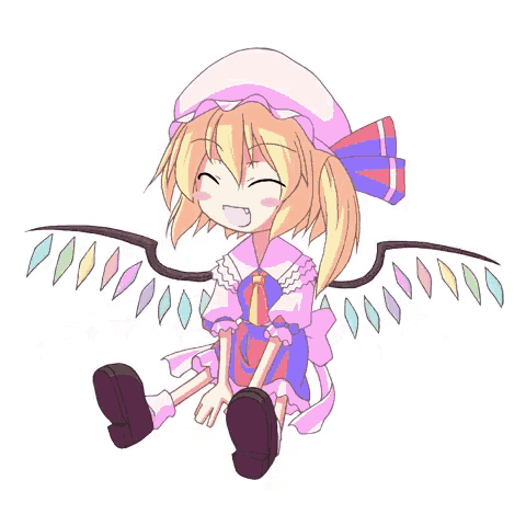 a drawing of a girl with wings sitting on the ground