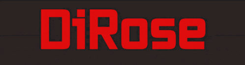 the word dirose is displayed in red on a black background
