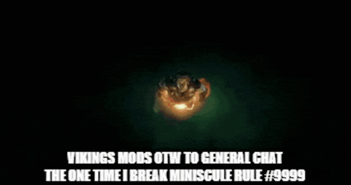 a man with the words vikings mods otw to general chat the one time i break miniscule rule #9999