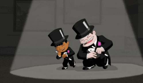a cartoon of a man in a top hat holding a wand