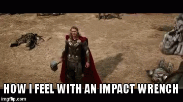 Thor How I Feel With An Impact Wrench GIF - Thor How I Feel With An Impact Wrench Mjolnir GIFs