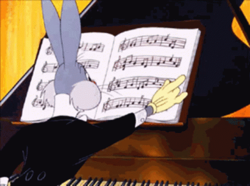Bugs Bunny Music Sheet GIF - Bugs Bunny Music Sheet Flip Pages GIFs