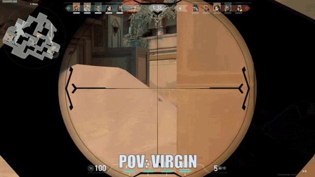 a screen shot of a video game with the words pov virgin