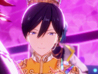 a close up of a person wearing a crown holding a sword .