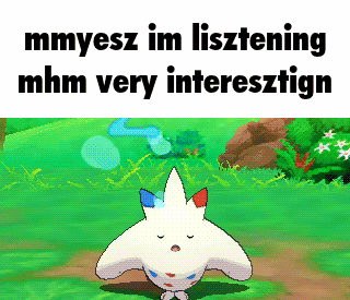 a picture of a cartoon character with the words mmyesz im lisztening mhm very interesztign