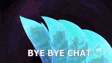 bye bye chat is written in white letters on a black background