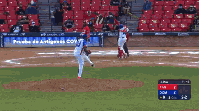 a baseball player wearing a jersey that says liga dominicana 46