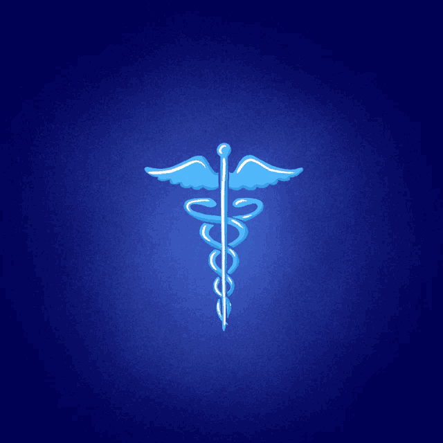 a blue background with a caduceus and the words la ley de asistencia asequable