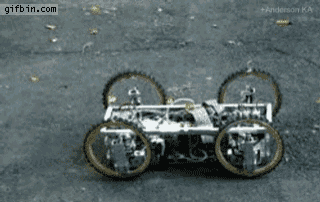 a gifbin.com animated image of a robot crawling on the ground