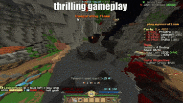 a screen shot of a minecraft game called thrilling gameplay