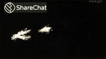 a screen shot of fireworks with a sharechat icon