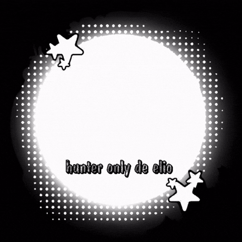 a black and white circle with the words hunter only de elio on it