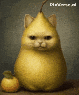 a picture of a cat shaped like a pear