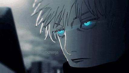 a close up of a person 's face with blue eyes and the words ninjaisticninja on the bottom