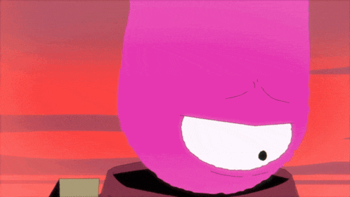 a close up of a cartoon character 's face with a surprised look on her face