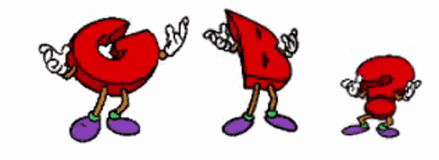 a cartoon drawing of a letter g and a letter r