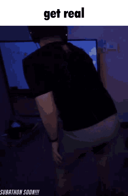 a man is squatting in front of a whiteboard that says $ 20 or up for epic