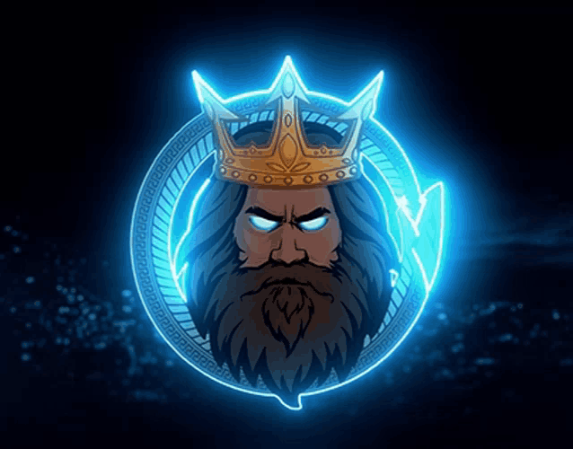 an illustration of a man with a beard and a crown on his head