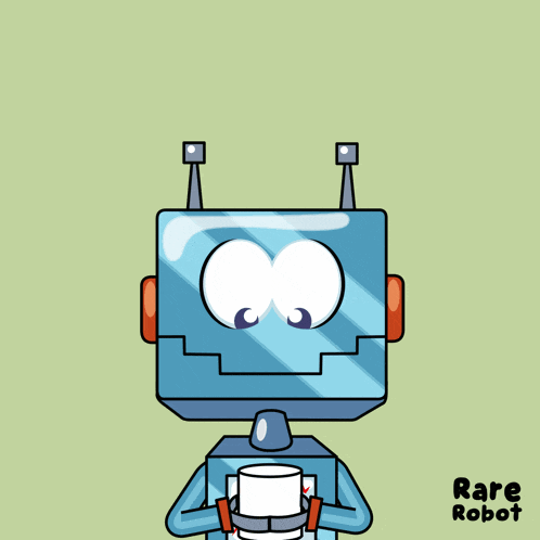 a cartoon drawing of a robot with the words " it 's friday " on top