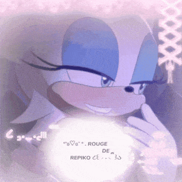 a picture of a cartoon character with the words rouge de repiko on the bottom right